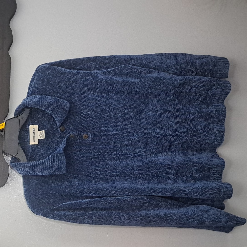 Alfred Dunner Soft Knit Acrylic Blue Pullover Vintage Sweater PTP:24"-30" L:24"